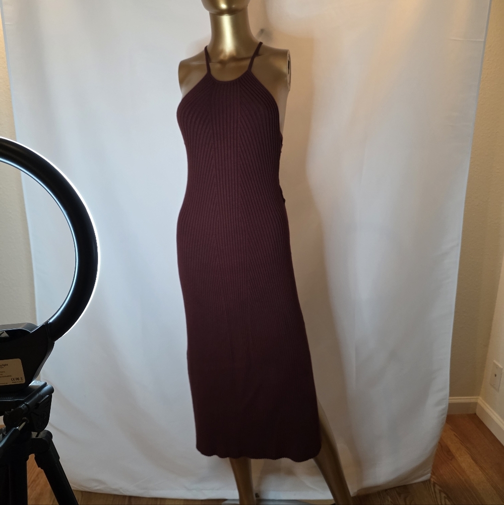FP Movement by Free People Strapless Burgundy Dress